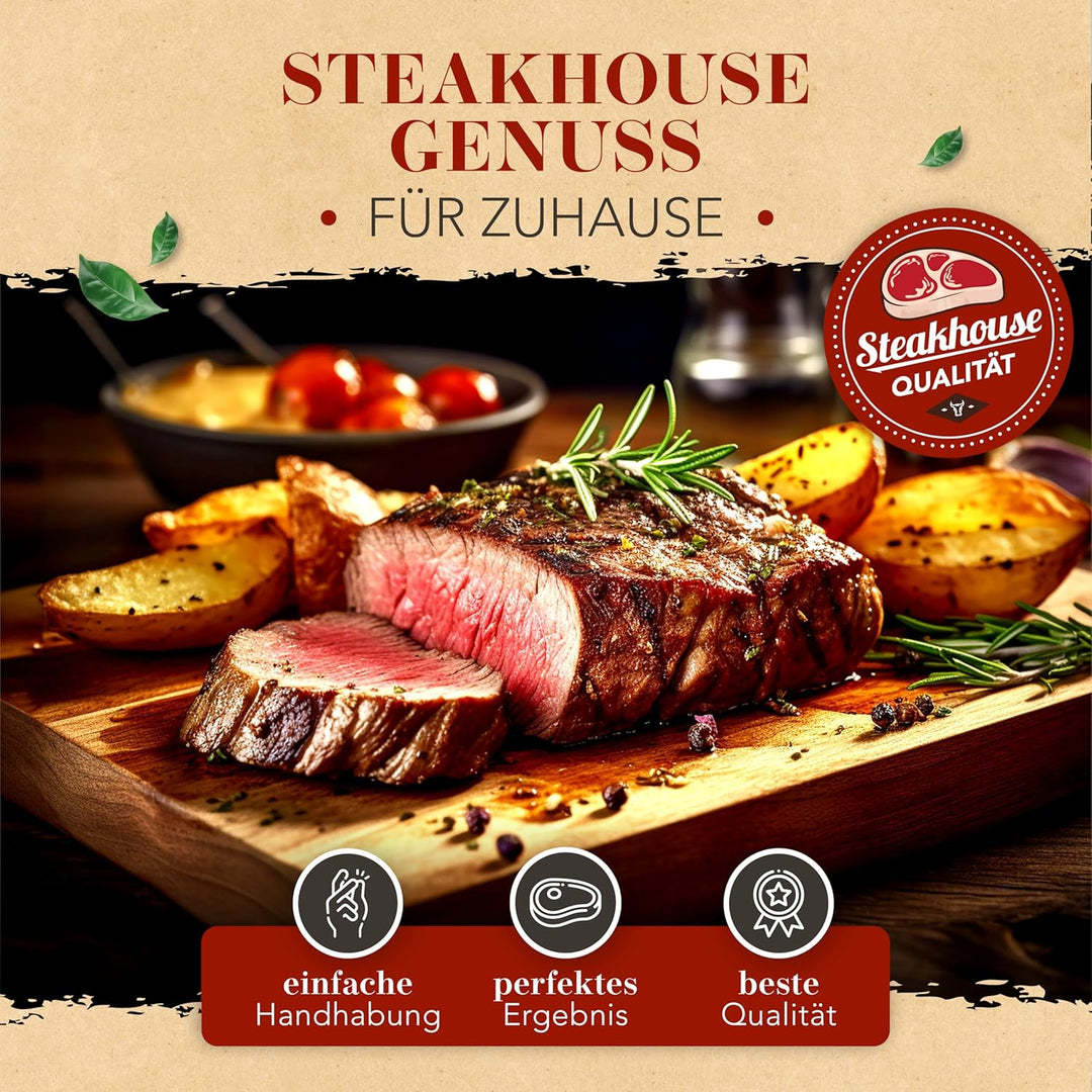 KRUSTENZAUBER 24cm Gusseisenpfanne Induktion - Voreingebrannte Gusseisen Pfanne - Ideale Grillpfanne