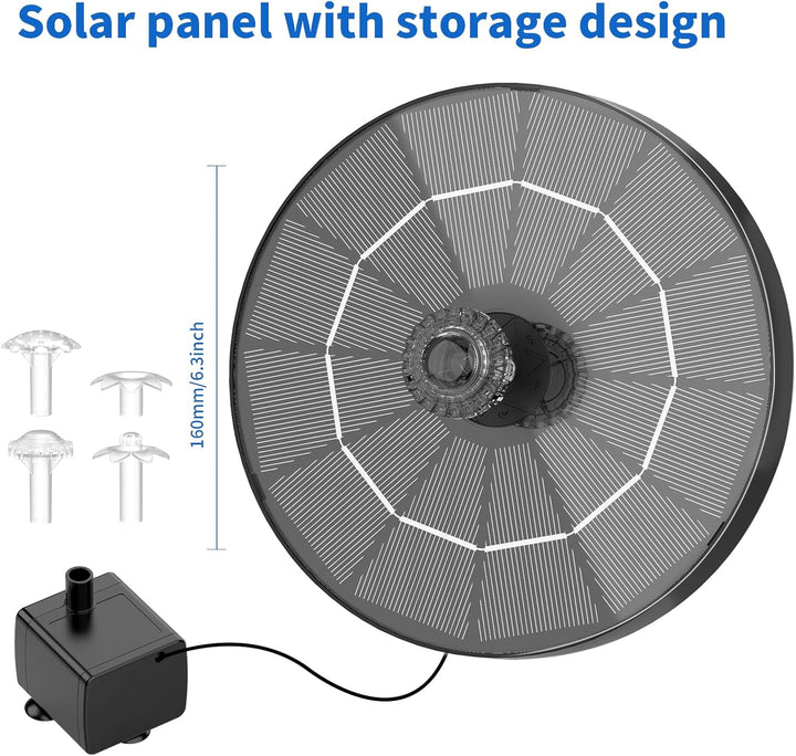 AISITIN Solar Springbrunnen für Aussen 3,5W,Solarbrunnen für Draussen mit 4 Sprüh Effekten, Solar Te