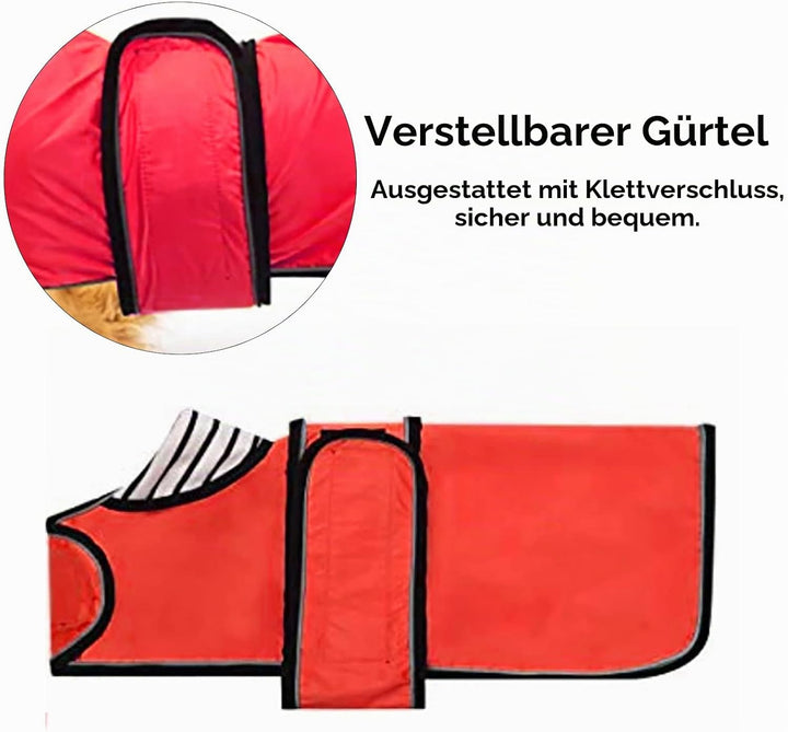 Geyecete Hunde Regenmantel,Einstellbar Wasserdicht Hundejacke für Dackel,Regenmantel mit reflektiere