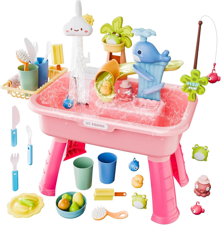 Generisch Wasserspieltisch für Kinder | Aktivitäts- und Sinnes-Spielset | 4 in 1 Spielspüle mit flie