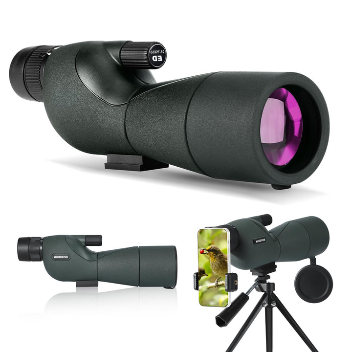 25-75X Spektive mit Stativ, Zoom Wasserdichtes BAK4 Prisma-Monokular-Teleskop für Vogelbeobachtung,