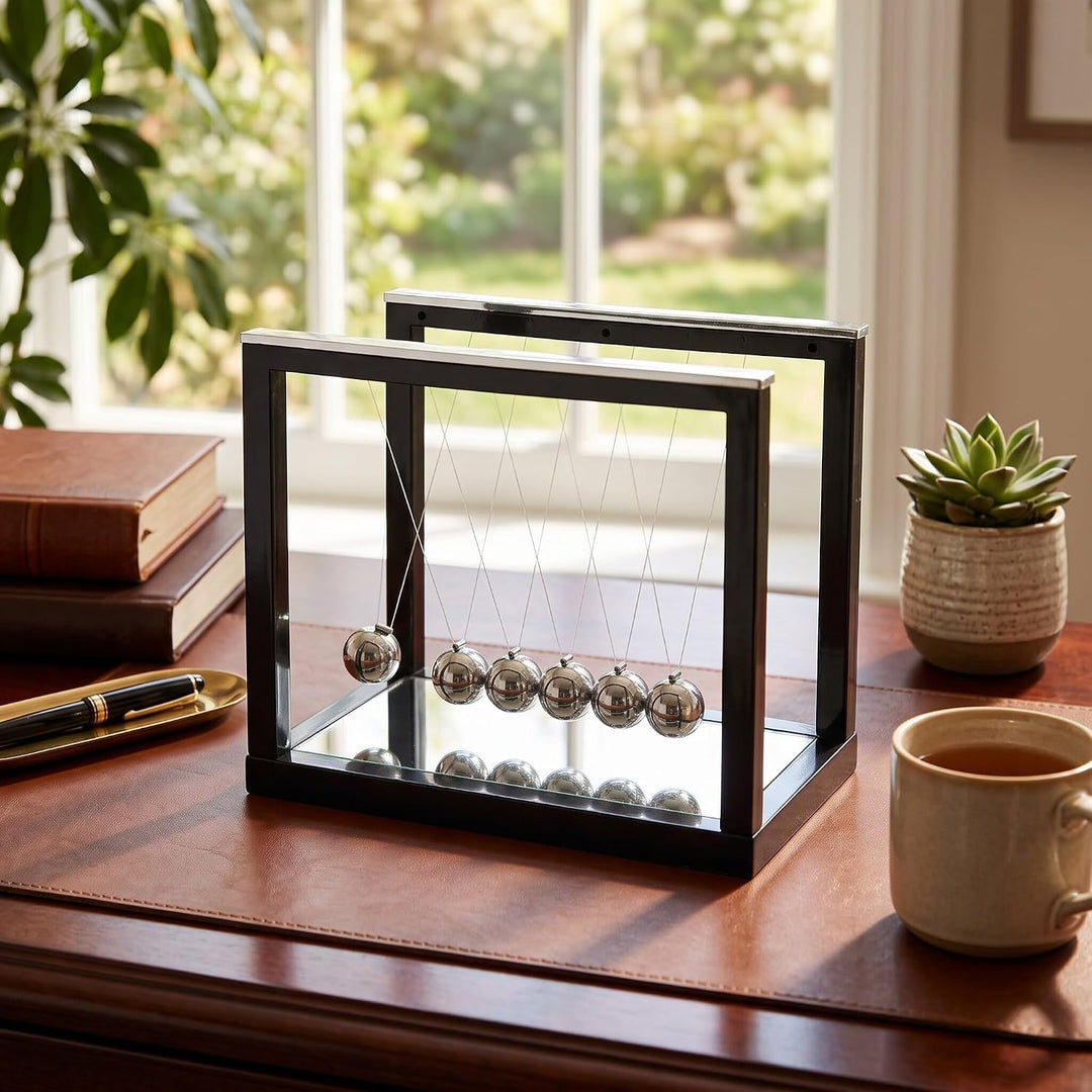 Newton Pendel Schaukel Spielzeug Physik Wissenschaft Gross Newton Cradle Balance Balls mit 5 Eisenku
