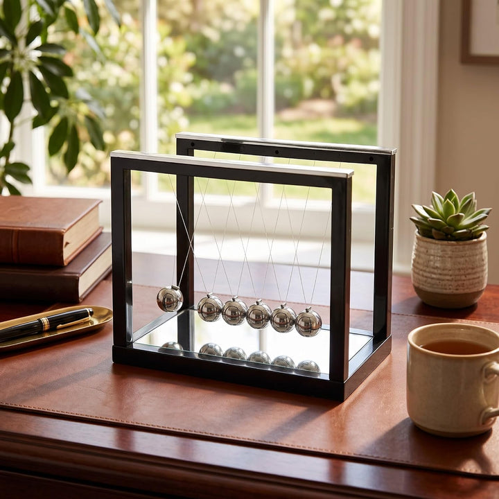 Newton Pendel Schaukel Spielzeug Physik Wissenschaft Gross Newton Cradle Balance Balls mit 5 Eisenku