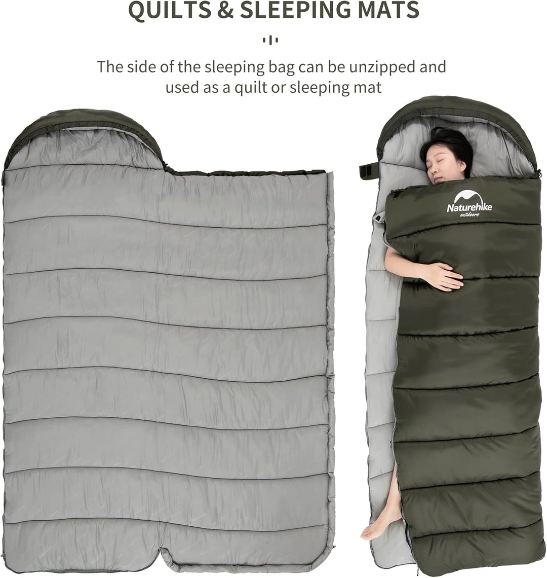 Naturehike Schlafsack mit Kapuze Deckenschlafsack für Camping, Leicht & Bequem, Ideal für Outdoor-Ab