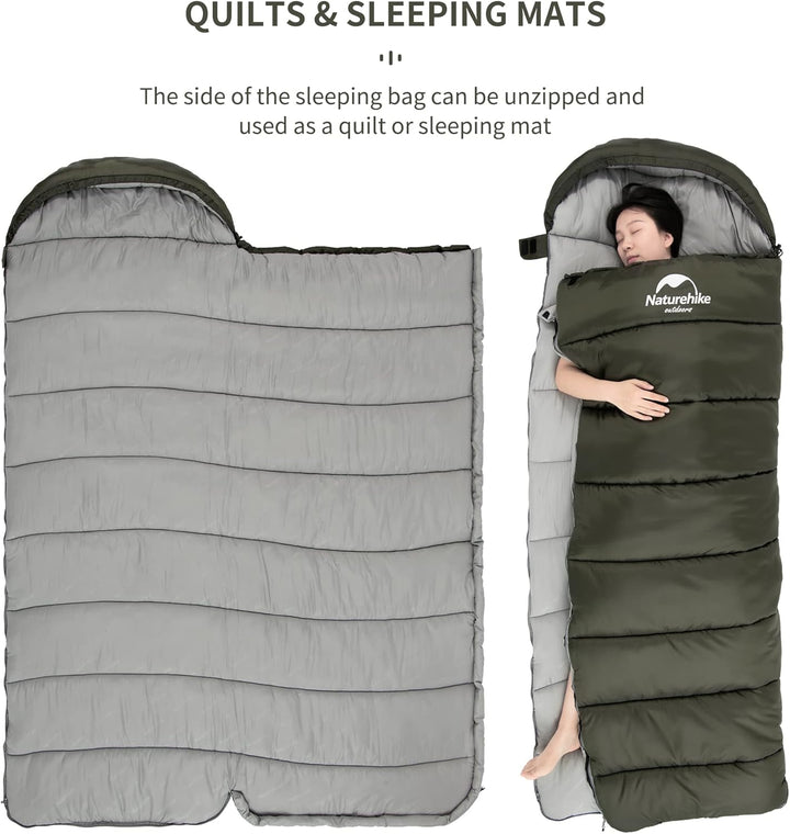 Naturehike Schlafsack mit Kapuze Deckenschlafsack für Camping, Leicht & Bequem, Ideal für Outdoor-Ab