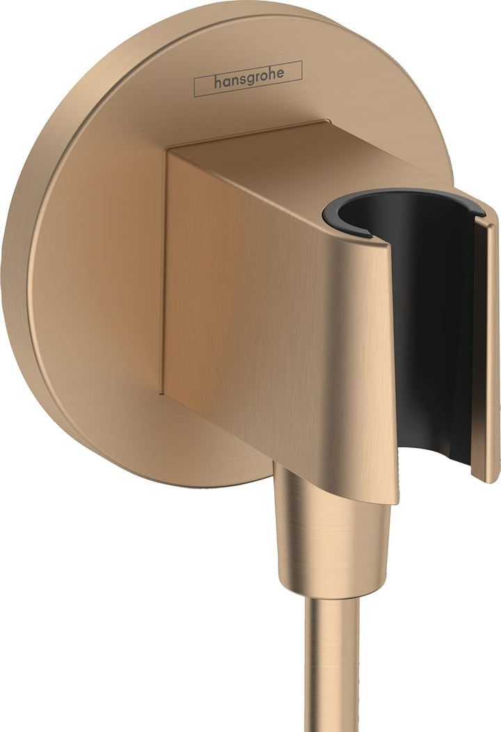 hansgrohe Wandanschluss mit Duschkopfhalterung FixFit S, Brushed Bronze, Brushed Bronze
