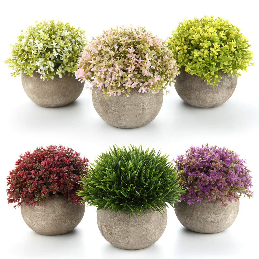 T4U Künstliche Sukkulenten im Topf, Mini-gefälschte Bunte lebensechte Blumen in Töpfen für Zuhause,
