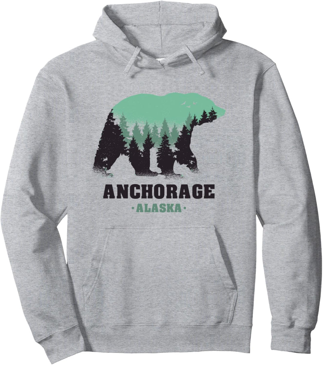 Anchorage Alaska Grizzlybär für Nordamerika Fan zur Reise Pullover Hoodie