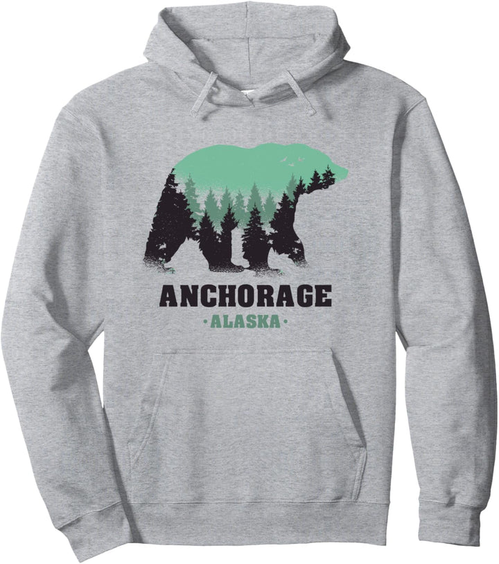 Anchorage Alaska Grizzlybär für Nordamerika Fan zur Reise Pullover Hoodie