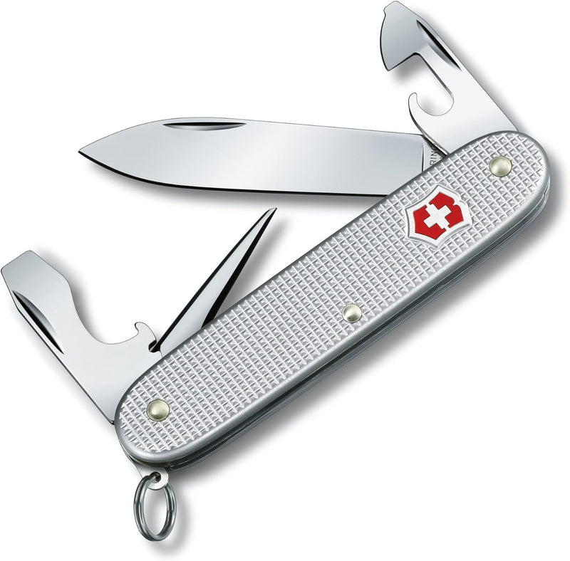 Victorinox Taschenmesser Pioneer Alox (8 Funktionen, Stechahle, Klinge, Dosenöffner) Silber (B1) Sin