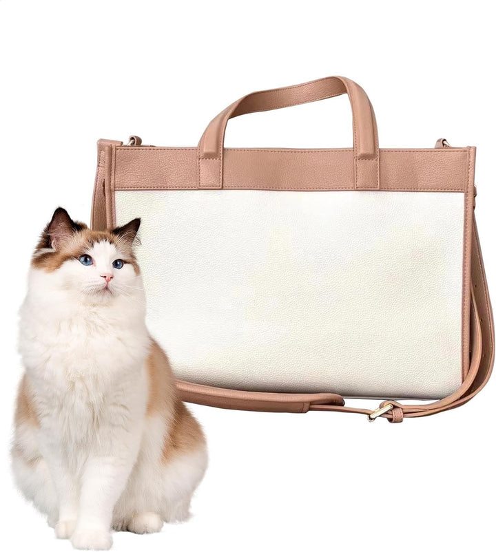 Haustiertaschen für Reisen, PU-Leder, Hundetragetasche, multifunktionale atmungsaktive Katzentasche,