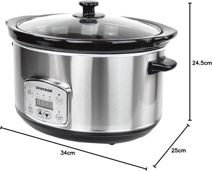 Syntrox Germany Schongarer mit 4,5L Slow Cooker mit 3 Heizstufen und Warmhaltefunktion und 200