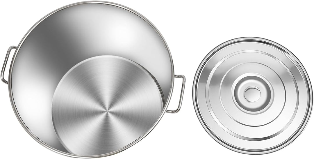 Edelstahl Kochtopf mit Deckel, 35L/50L/70L Grosser Suppentopf Induktion, Gastronomie Topf für Restau