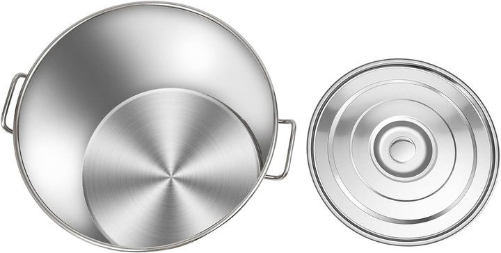 Edelstahl Kochtopf mit Deckel, 35L/50L/70L Grosser Suppentopf Induktion, Gastronomie Topf für Restau