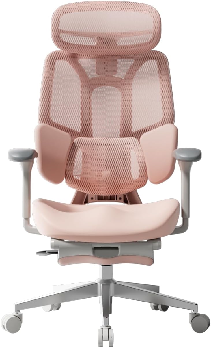 Hbada E3 Air Ergonomischer Bürostuhl - 3-Zonen Lordosenstütze, 4D Kopfstütze, 4D Armlehnen, Schreibt