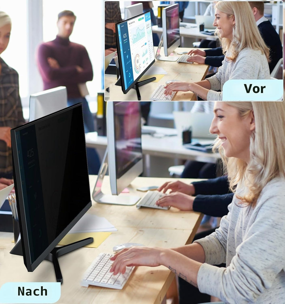 PYS 27 Zoll Blickschutzfolie für 16:9 Ultra-Slim Bezel Monitor Selbstklebend Abnehmbar Blickschutzfi