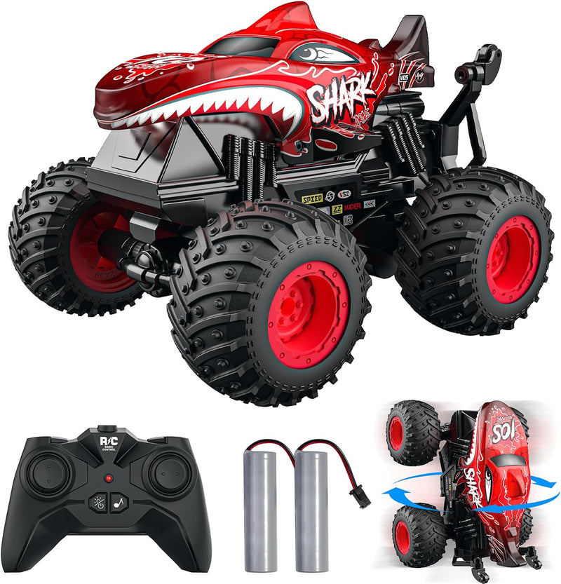 ACAMMZAR Ferngesteuertes Auto, 2.4GHz 20+km/h Ferngesteuertes RC Monster Truck mit 2 Akkus 60 Mins+,