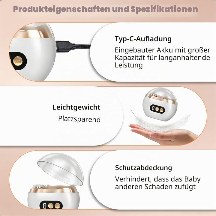 Elektrischer Nagelknipser, 3 in 1 Automatischer Elektrischer Nagelfeile mit LED-Licht, Wiederaufladb