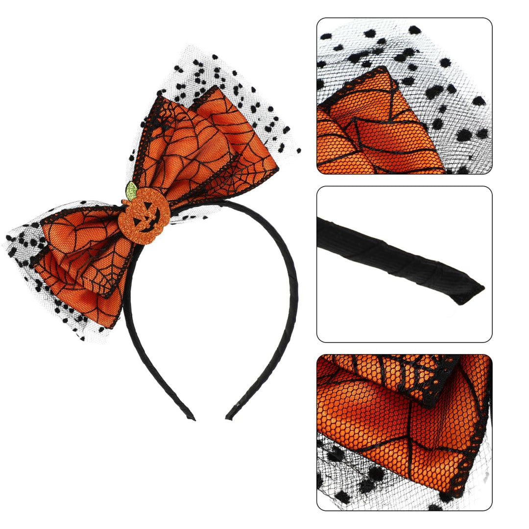 EXCEART Halloween Schädel Haarreif Damen Stirnband Kürbis Haarband Flapper Schleife Mädchen Hut Mask
