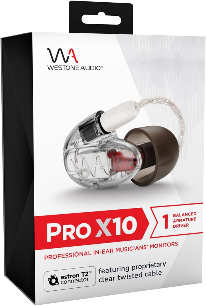 Westone Audio Pro X10 Professional Single Balanced Armature Driver IEM Kopfhörer mit Linum BAX T2 ab