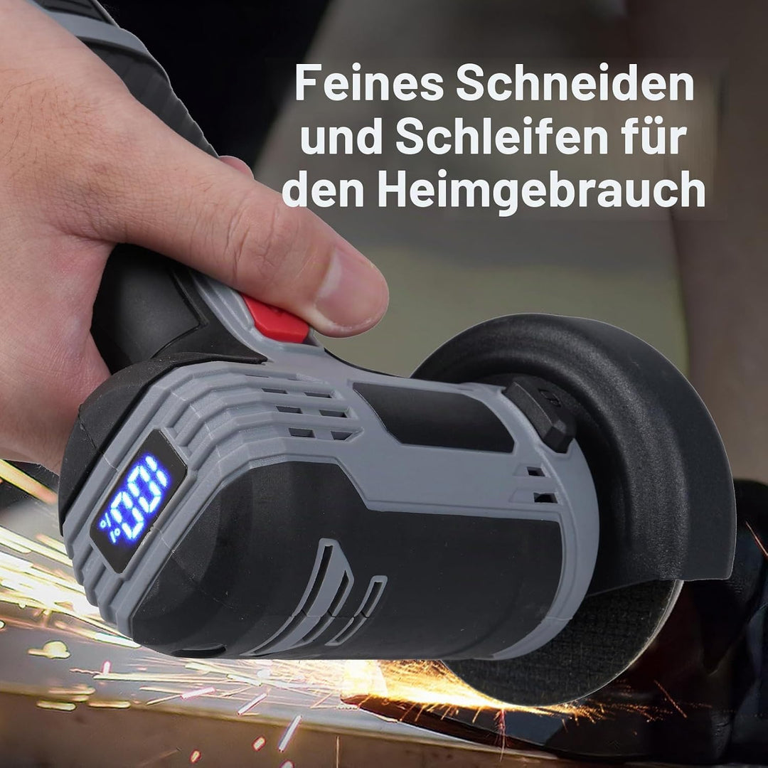 Weytoll Mini Winkelschleifer Akku mit 2 Batterien, 16,8V 1500mAh, 17000RPM mit 10 76-mm-Schneidkling
