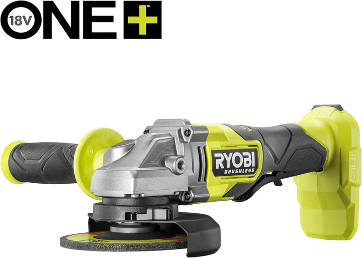 RYOBI 18 V ONE+ Brushless Akku-Winkelschleifer RAG18BL-0, 125mm Scheibendurchmesser, werkzeuglose Sc
