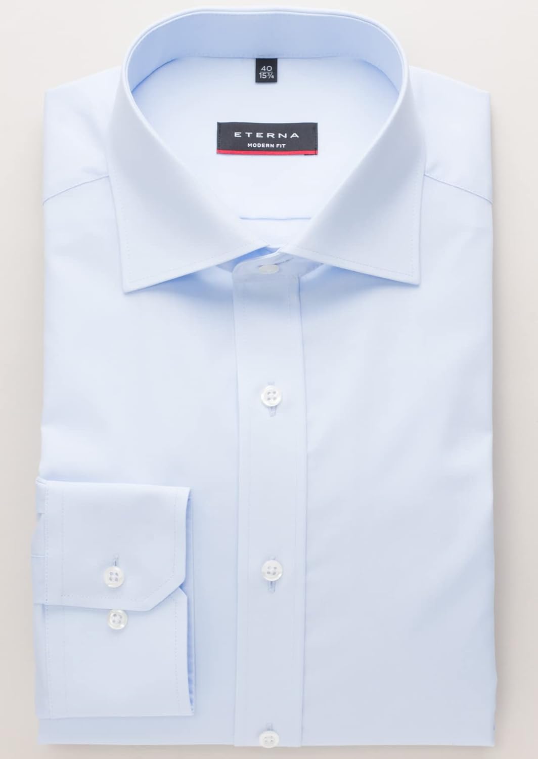 eterna Herren unifarbenes Popeline-Hemd MODERN FIT 45 Hellblau, 45 Hellblau