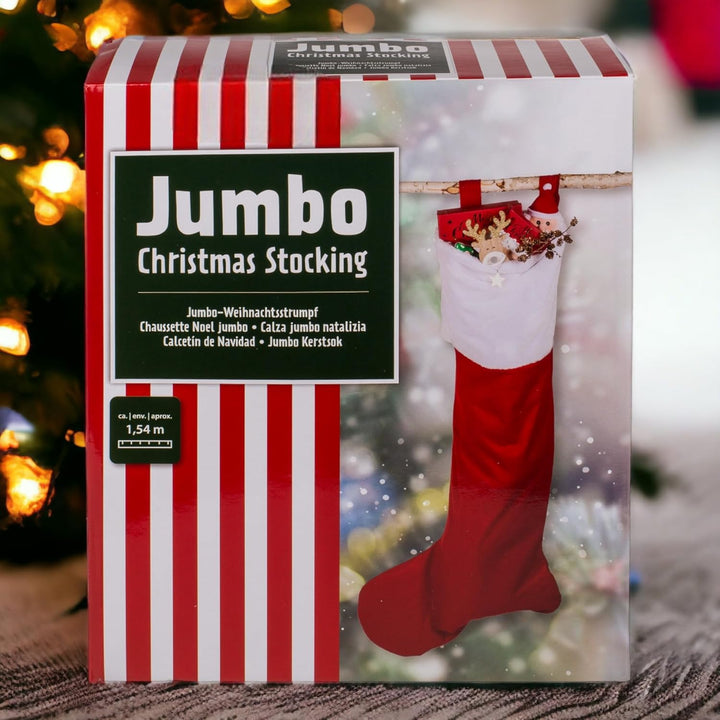 MIJOMA Weihnachtszauber - Festlicher XXL-Weihnachtsstrumpf in Jumbo-Grösse, 1,54 m lang, mit vielsei
