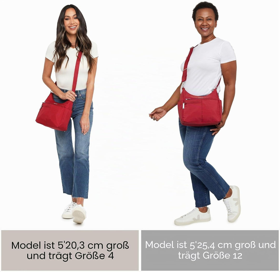 Baggallini Damen Anti-Theft Free Time Crossbody Bag Umhängetasche, Einheitsgrösse Schwarz, Schwarz