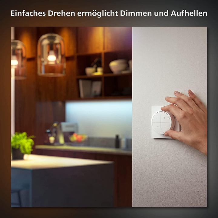Philips Hue Tap Dial switch Drehschalter, weiss, personalisierbar via Hue App, Zubehör,