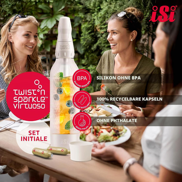 ISI Twist'n Sparkle Virtuoso Zusatzflasche Wassersprudler 0.95L – Ersatzflasche Soda Maker für Sprud