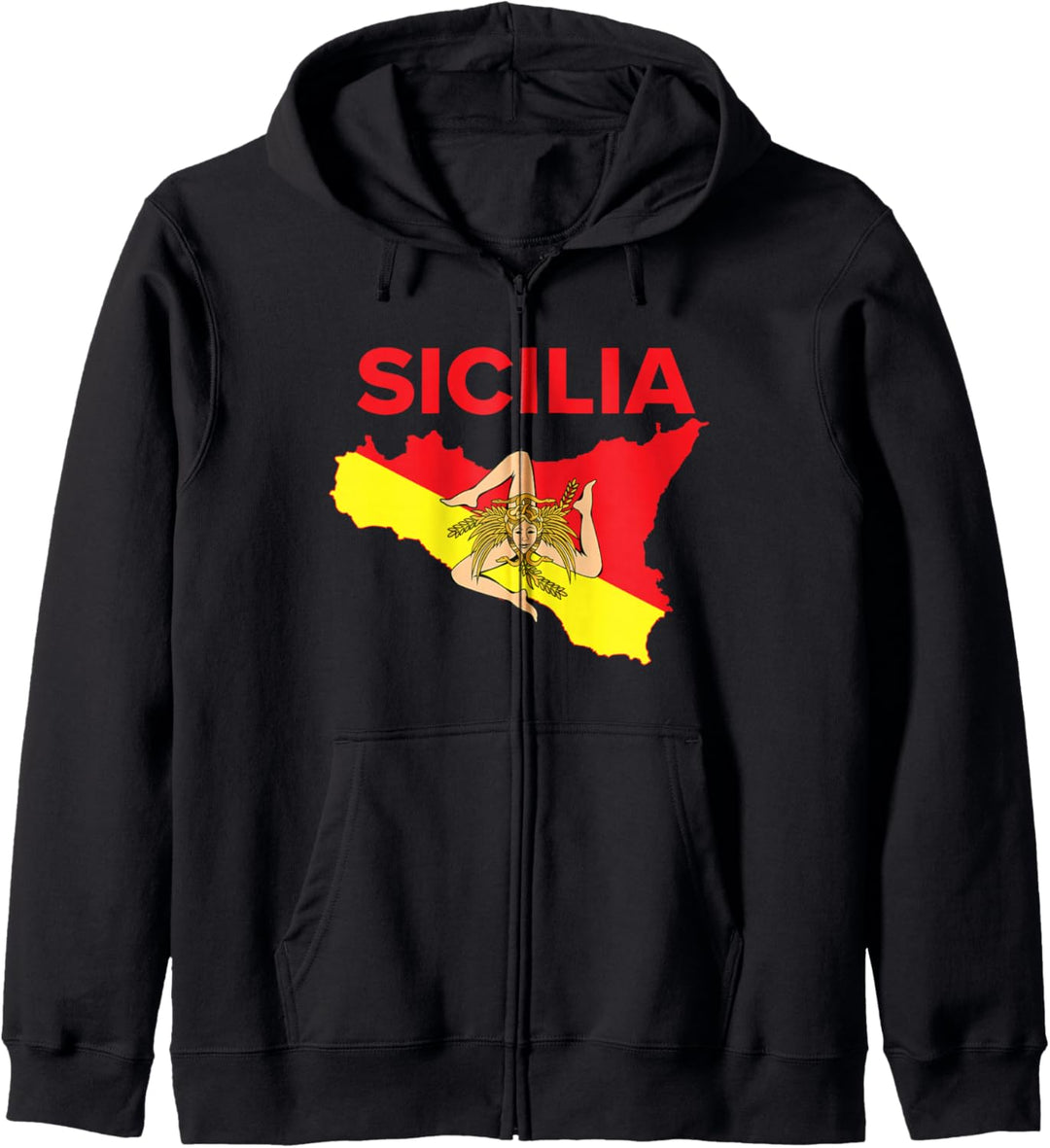 Sizilianische Stolz - Karte von Sizilien Trinacria Kapuzenjacke