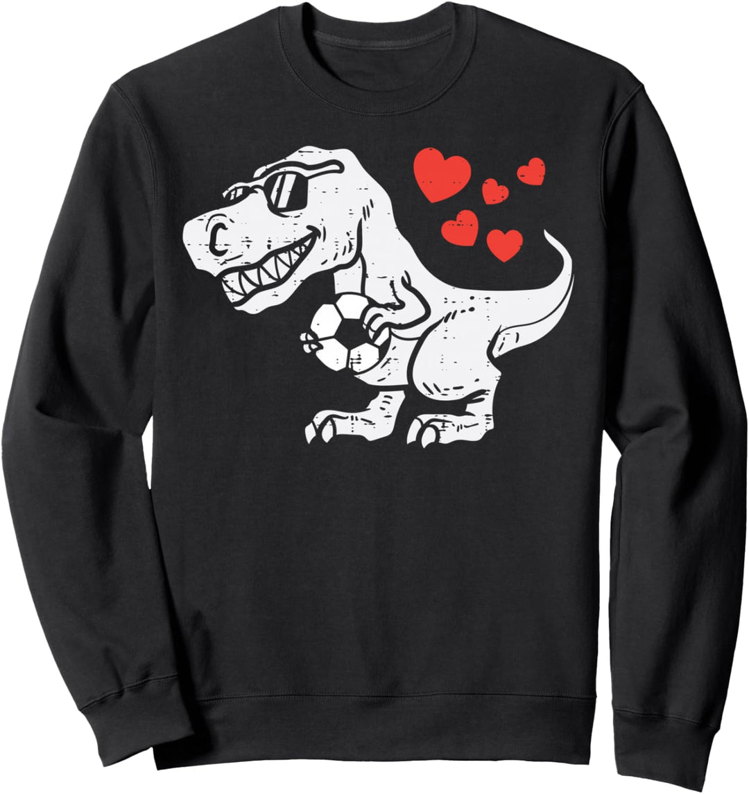 Trex Herz-Fussball, niedlicher Fussball, Dinosaurier, Jungen und Kinder Sweatshirt