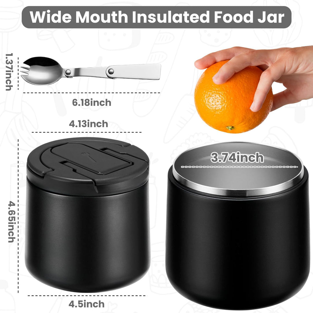 Itslife Thermobehälter für Essen 600ml, Warmhaltebehälter Essen Edelstahl mit Schnallendeckel und Lö