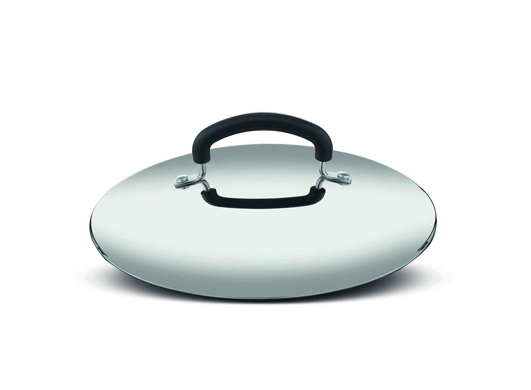 Lagostina Praktischer Deckel aus Edelstahl 18/10, grau und schwarz, Durchmesser 18 cm