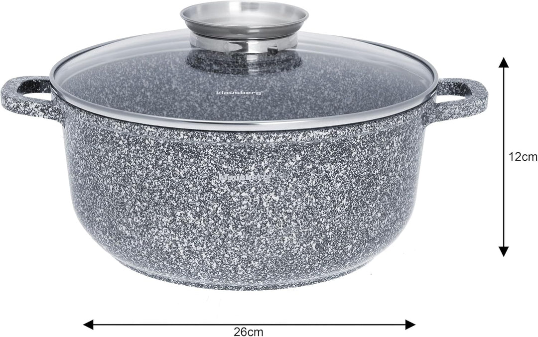 Topf mit Marmorbeschichtung Kochtopf Töpf GARNEK MARMUROWY (Ø26cm), Ø26cm