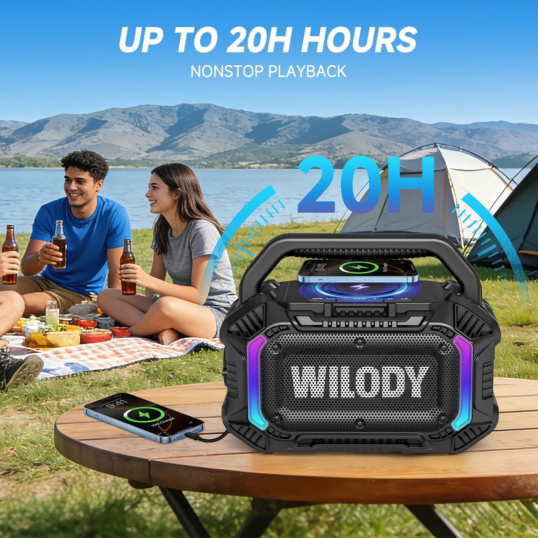 Wilody 100W Tragbare Bluetooth Lautsprecher Box,Bluetooth Lautsprecher mit Licht,Musikbox Bluetooth'