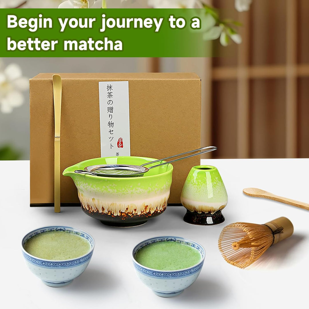Simsky Matcha set, Japanisches Tee-Set, Matcha-Schale, Schaufel, Sieb, Matcha-Besenhalter, Matcha-Be