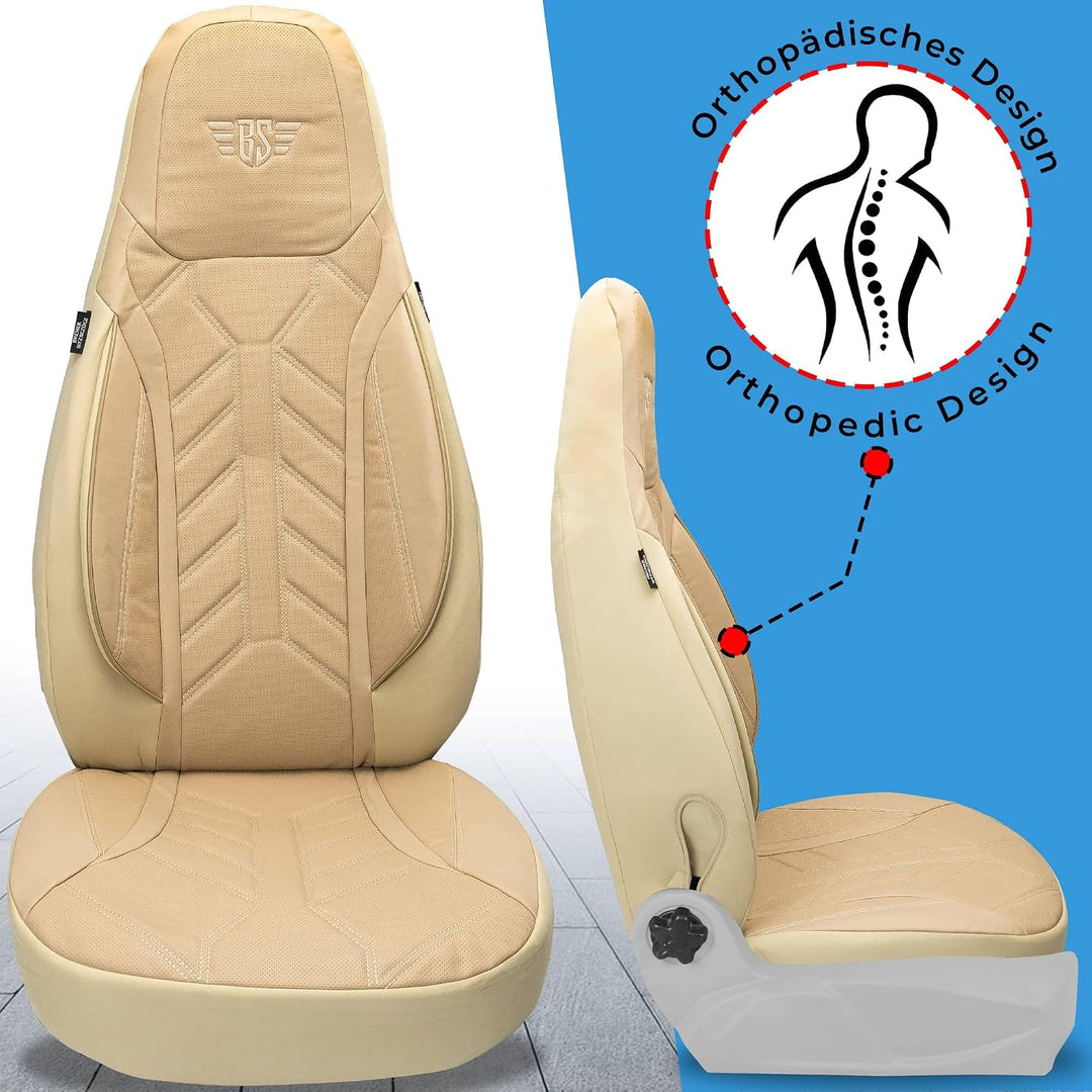 BREMER SITZBEZÜGE Mass Sitzbezüge Schonbezüge für Ford Fiesta MK 7 DPL505 DPL505 - Beige Fiesta MK 7