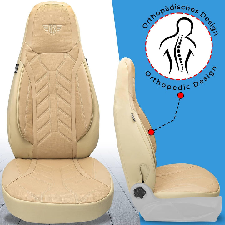 BREMER SITZBEZÜGE Mass Sitzbezüge Schonbezüge für Ford Fiesta MK 7 DPL505 DPL505 - Beige Fiesta MK 7