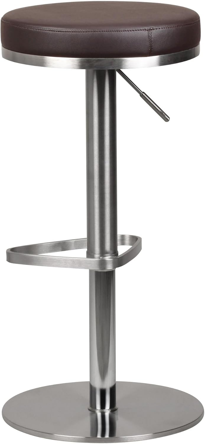 FineBuy Barhocker Edelstahl höhenverstellbare Sitzhöhe 57-82 cm, Barstuhl Modern 360° Drehbar, Trese