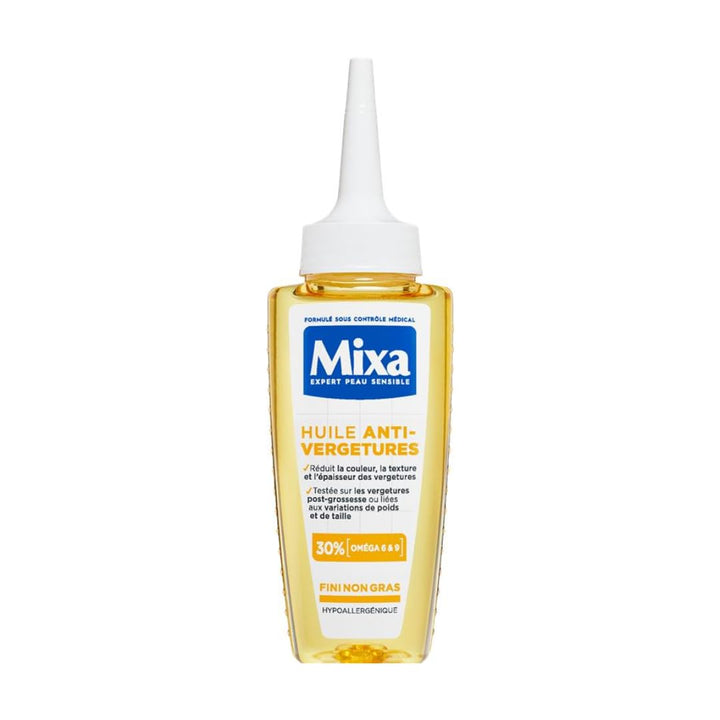 Mixa - Körperöl gegen Dehnungsstreifen - 30% Omega-6 & 9 - Reduziert Farbe, Textur und Dicke von Deh