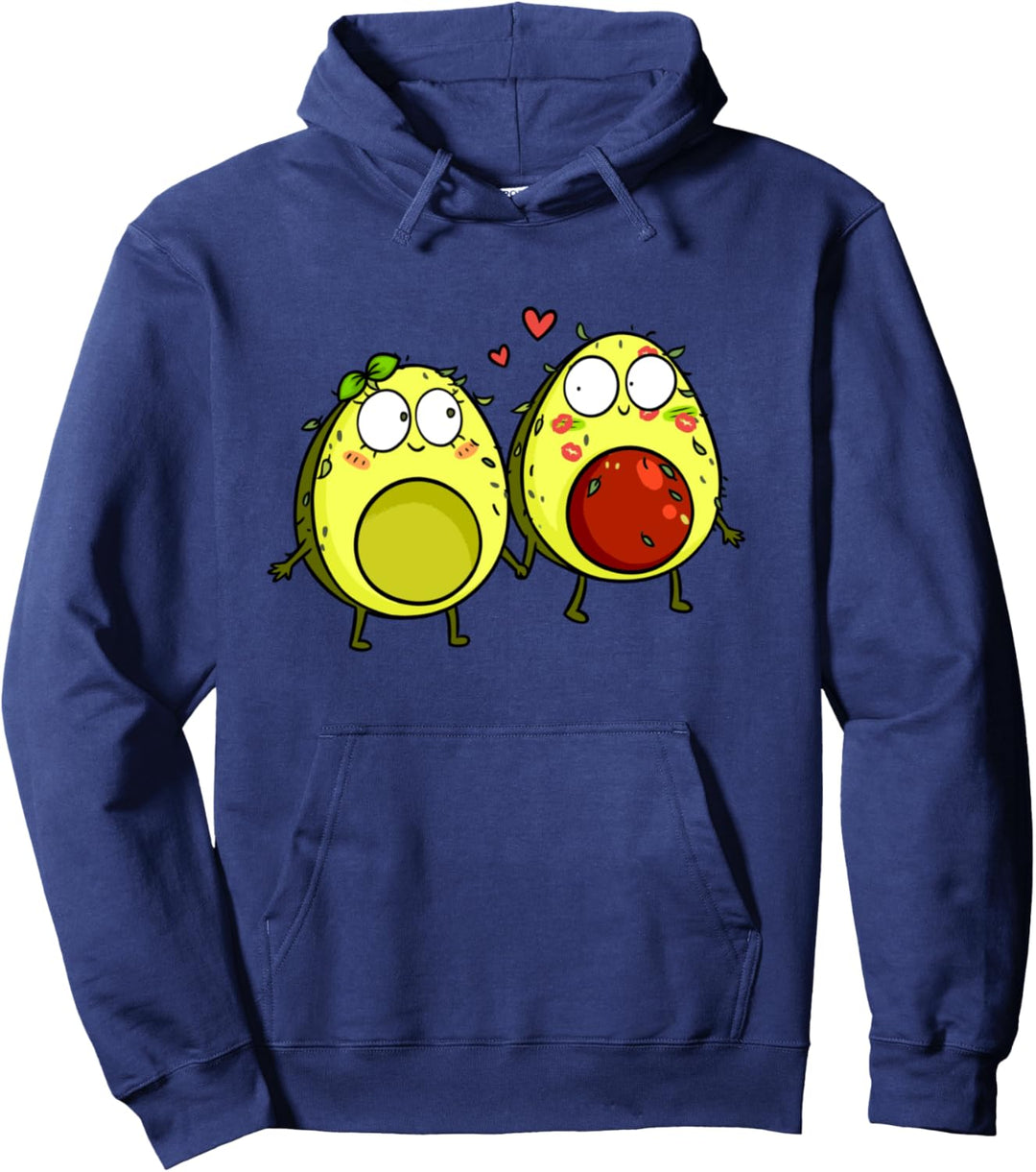 Cute Avocado Couple in Love Pullover Hoodie
