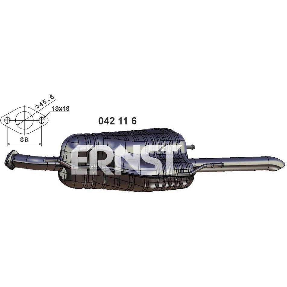 Auspuff Endschalldàƒ ¤mpfer Auspuffanlage Endtopf original ERNST (042116) 910mm
