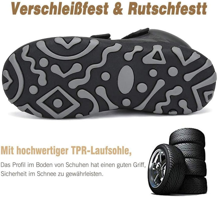 Mishansha Kinder Winterschuhe Gefüttert Winterstiefel für Jungen Mädchen Gr.24-38 25 EU Schwarz, 25