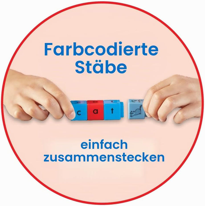 Learning Resources Reading Rods – Textstäbe Alphabet-Set zum Erkennen englischer Phoneme, Lesen lern