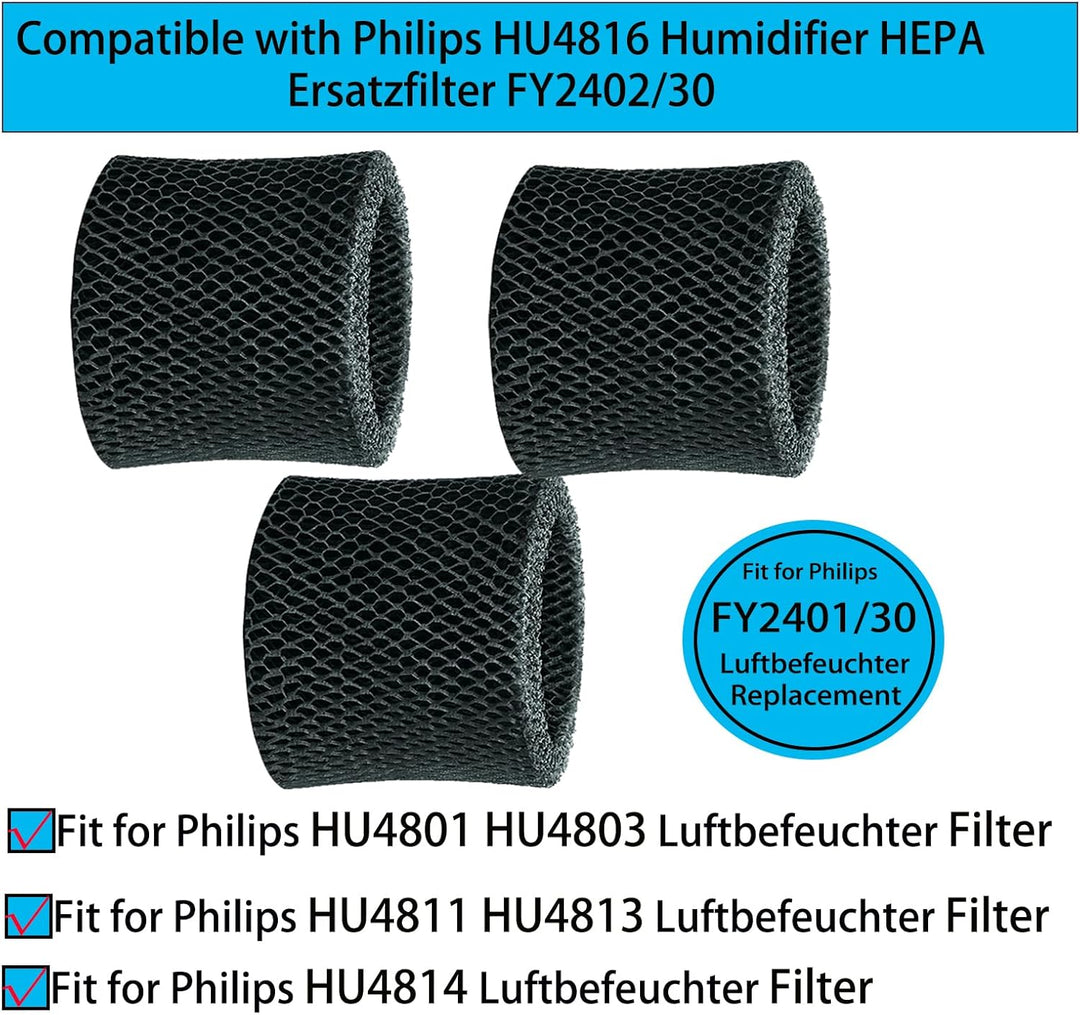 FY2401/30 Ersatzfilter Kompatibel mit Philips HU4801 HU4803 HU4811 HU4813 HU4814 Luftbefeuchter Filt