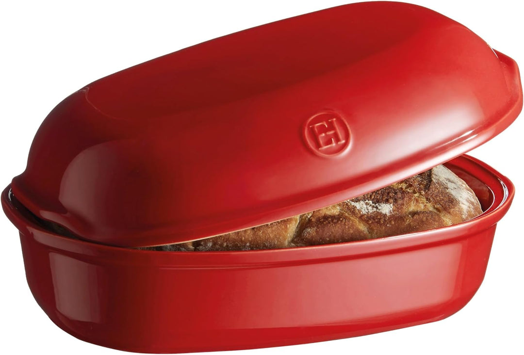 Emile Henry EH349501 Brot, handgefertigt, Keramik, Rot, Grand Cru, 5 Liter Rot Grand Cru Einzigartig
