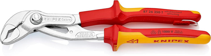 Knipex Cobra VDE Hightech-Wasserpumpenzange, verchromt, VDE-geprüft; mit Befestigungsöse zum Anbring