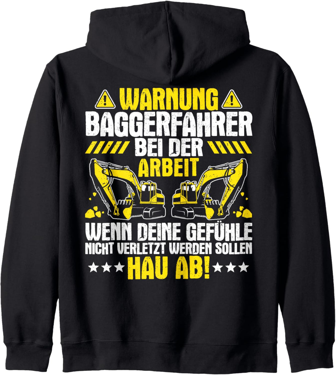 Baggerfahrer Bei der Arbeit Bagger Baggerführer Kapuzenjacke